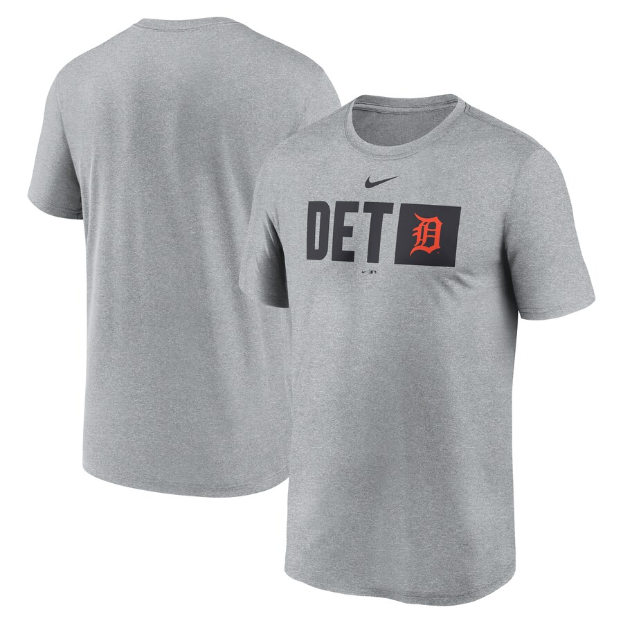Men's Detroit Tigers Nike Heather Gray Tricode Legend T-Shirt - Puhuasuan