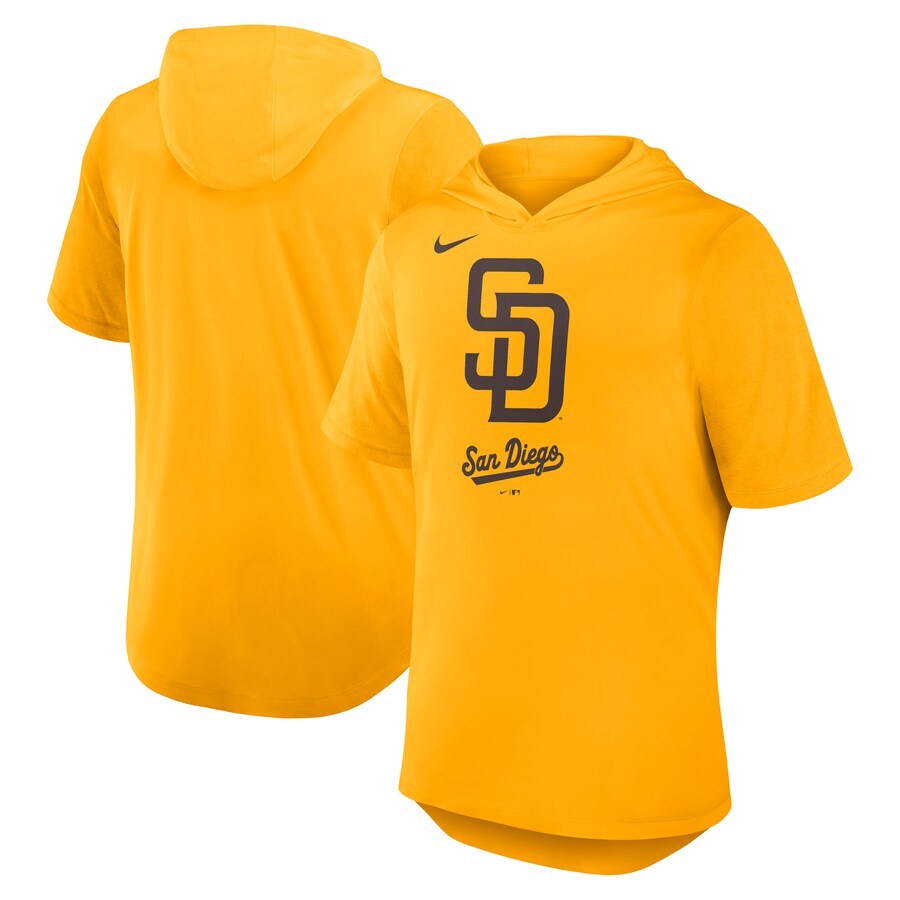 Men's San Diego Padres Nike Gold Tri-Blend Hoodie T-Shirt - Puhuasuan