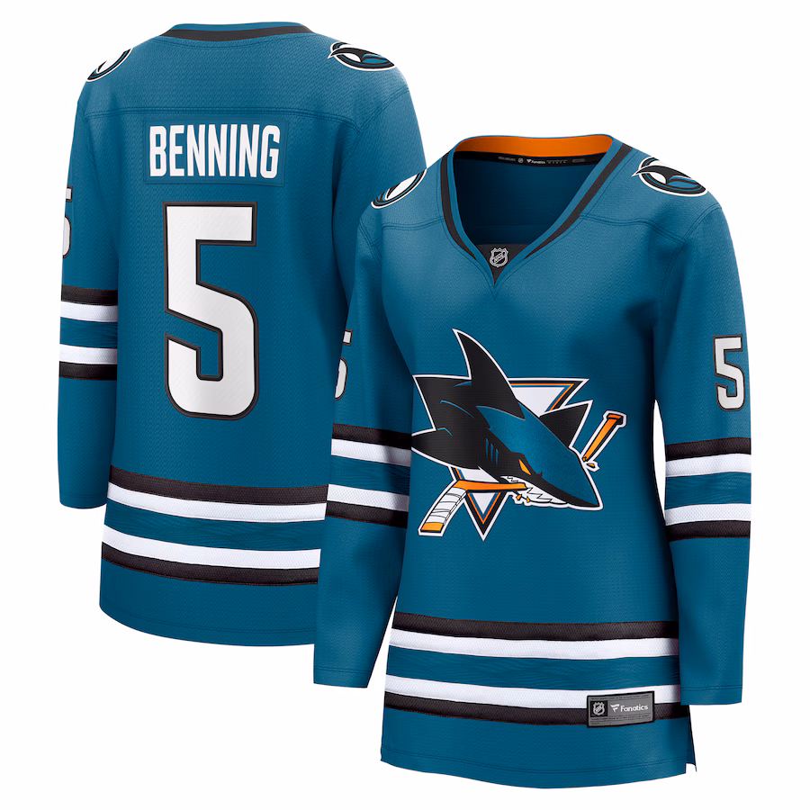 Women's San Jose Sharks Matt Benning Fanatics Teal Home Breakaway Player Jersey - Puhuasuan