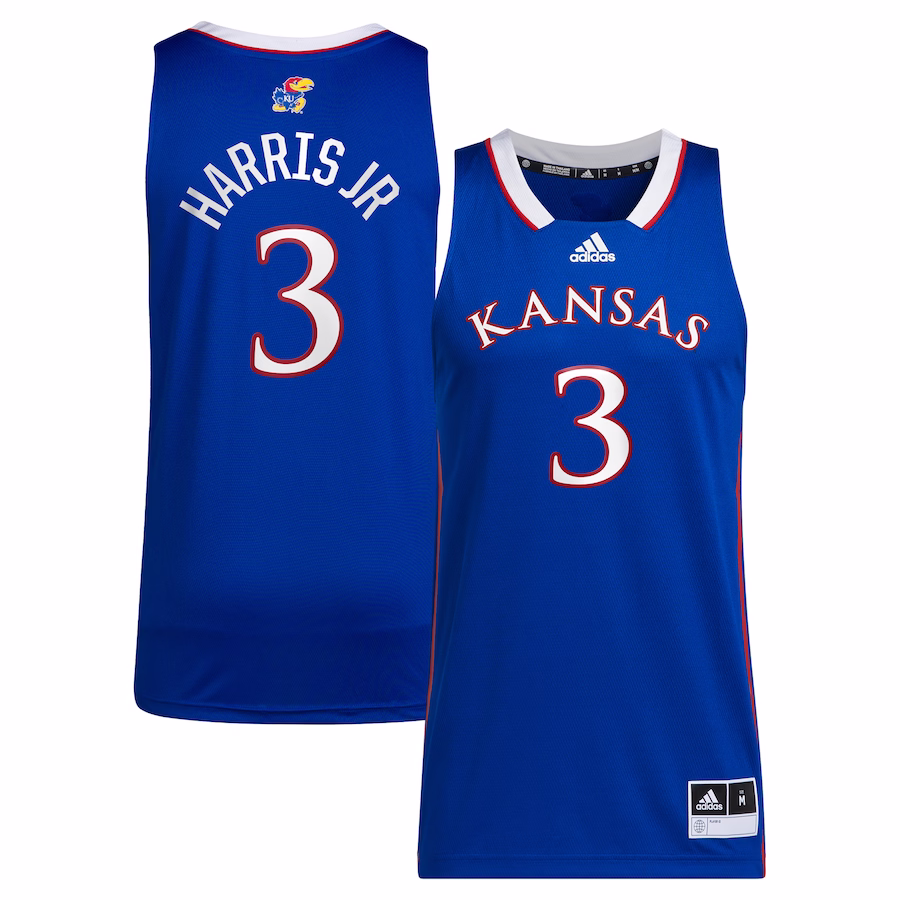 Dajuan Harris Jr Kansas Jayhawks adidas Unisex NIL Basketball Replica Player Jersey - Royal - Puhuasuan