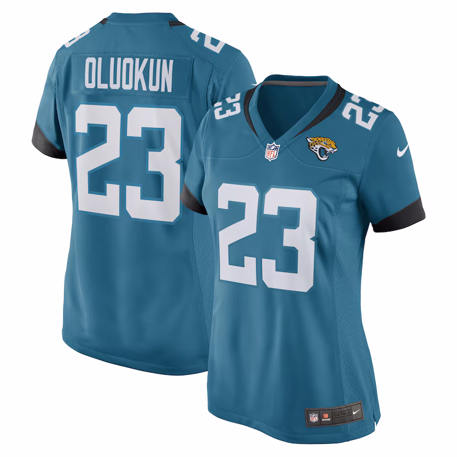 Women's Jacksonville Jaguars Foyesade Oluokun Nike Teal Game Player Jersey - Puhuasuan
