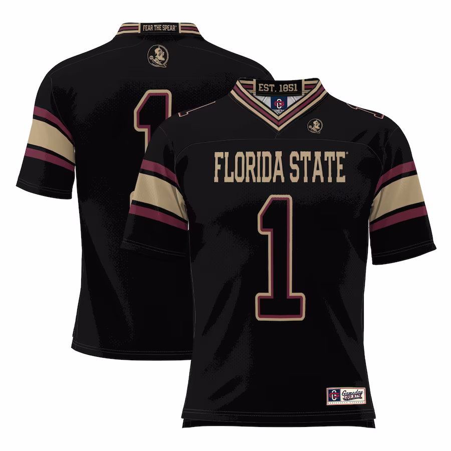 #1 Florida State Seminoles GameDay Greats Football Jersey - Black - Puhuasuan