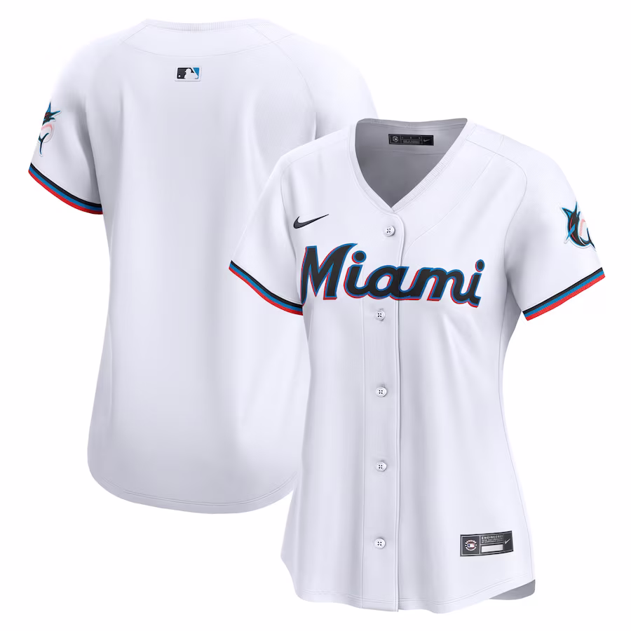 Women's Miami Marlins Nike White Home Limited Jersey - Puhuasuan