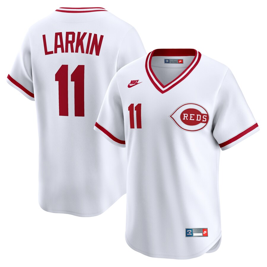 Men's Cincinnati Reds Barry Larkin Nike White Throwback Cooperstown Collection Limited Jersey - Puhuasuan