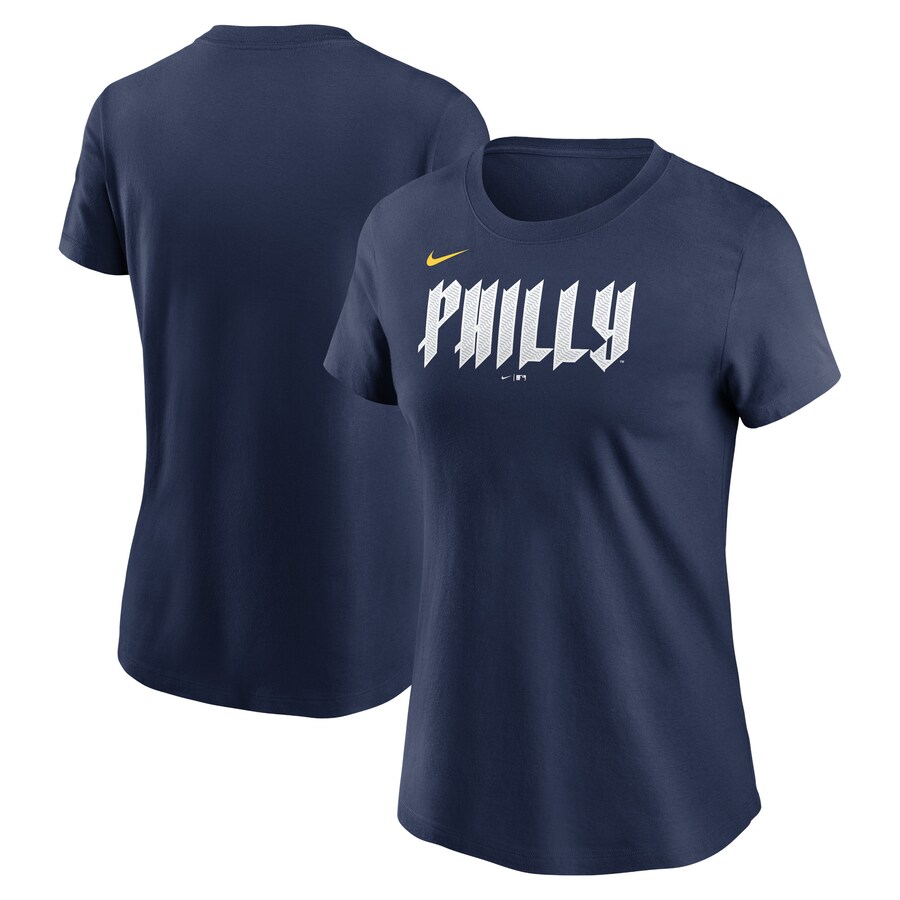 Women's Philadelphia Phillies Nike Navy 2024 City Connect Wordmark T-Shirt - Puhuasuan