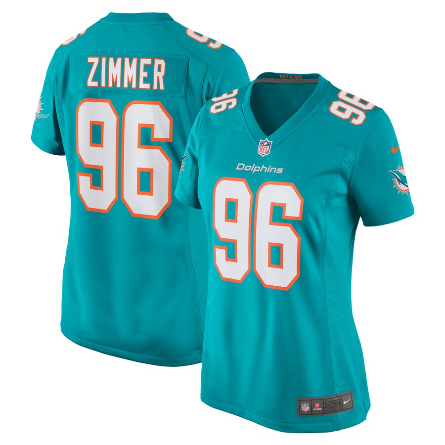 Women's Miami Dolphins Justin Zimmer Nike Aqua Home Game Player Jersey - Puhuasuan