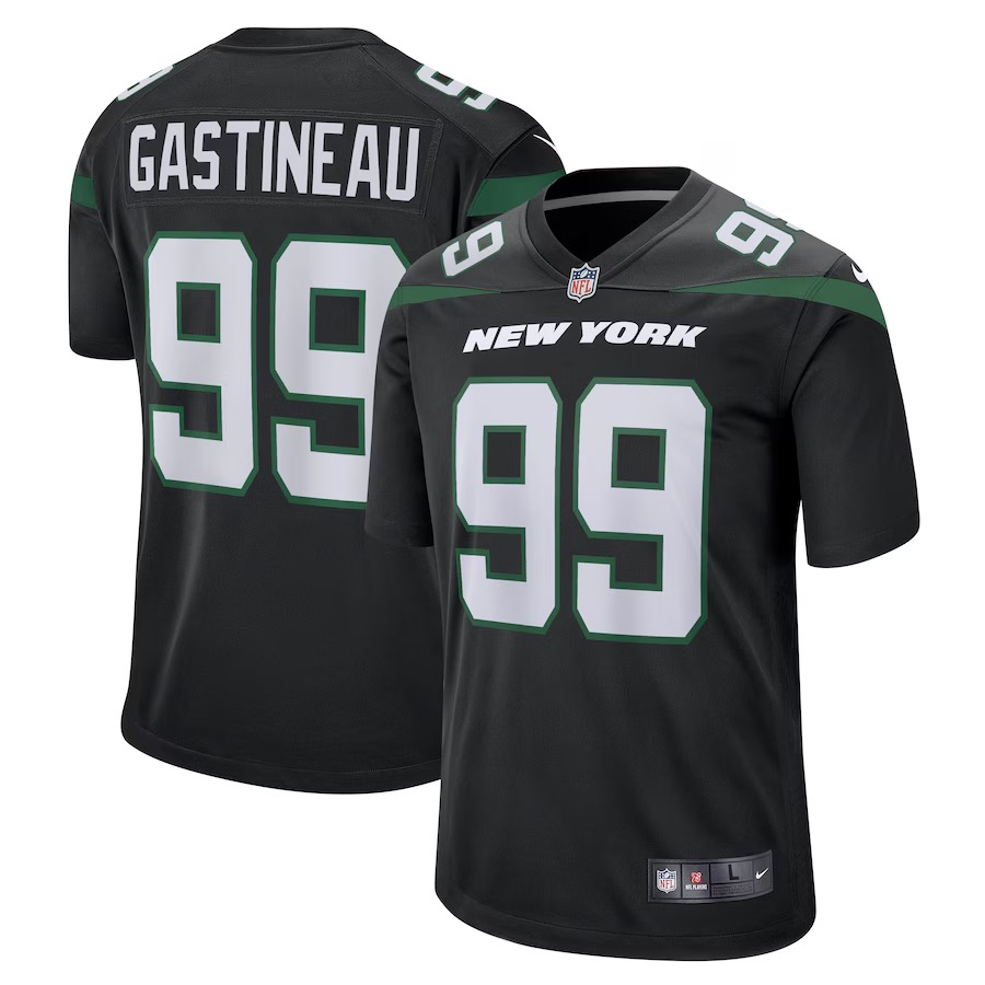 Men's New York Jets Mark Gastineau Nike Stealth Black Game Jersey - Puhuasuan