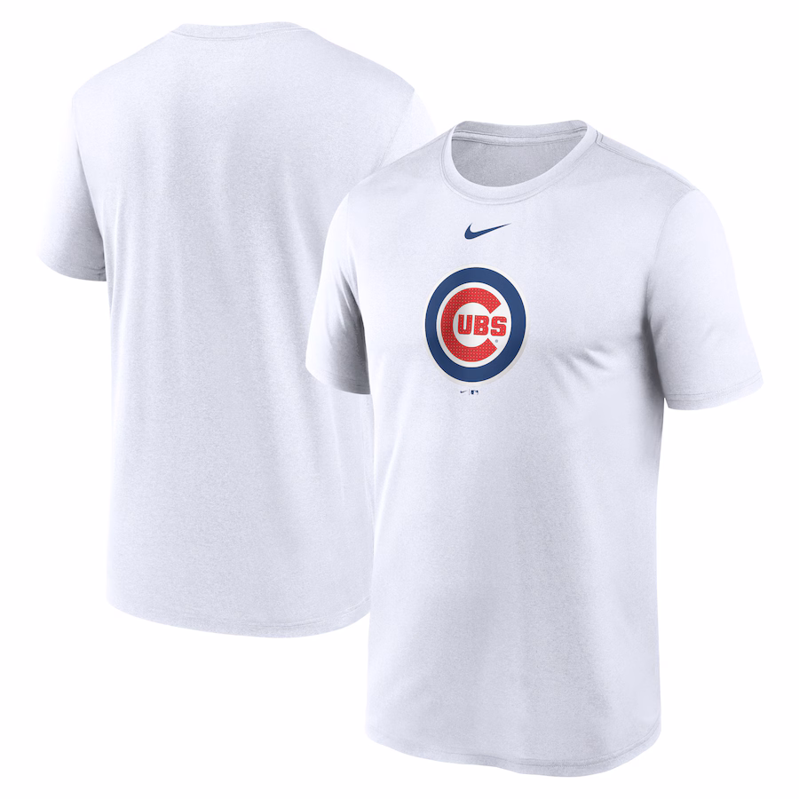 Men's Chicago Cubs Nike White Legend Fuse Large Logo Performance T-Shirt - Puhuasuan