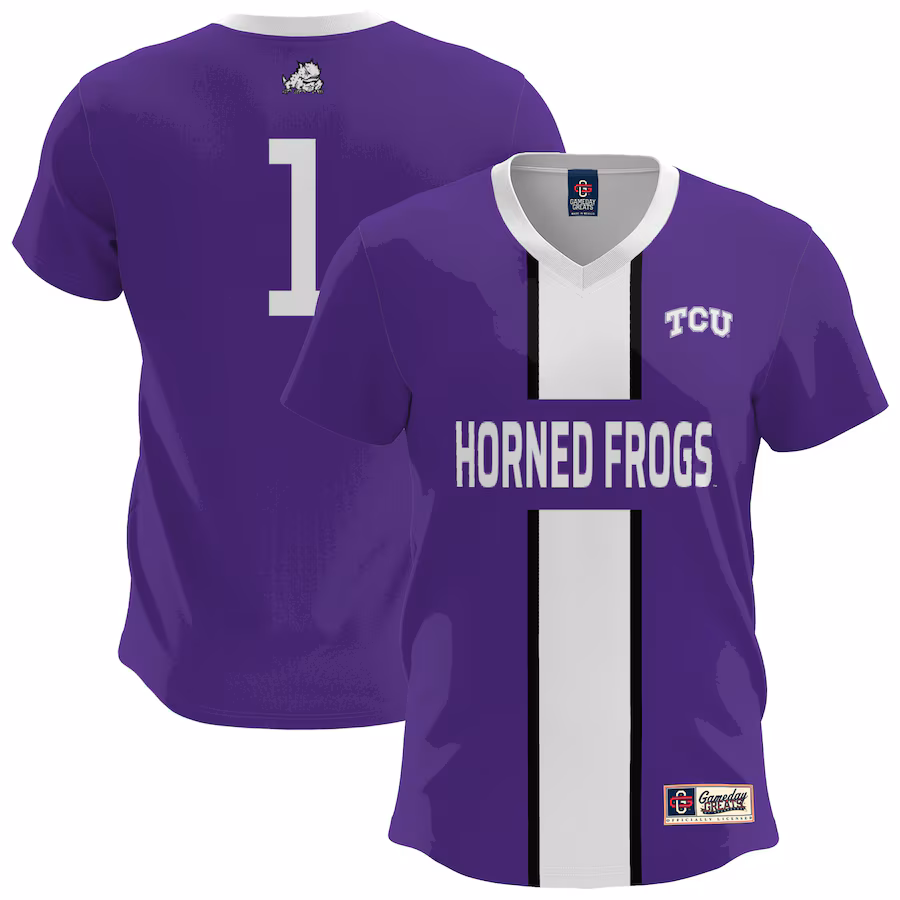 Men's GameDay Greats  Purple TCU Horned Frogs Lightweight Soccer Fashion Jersey - Puhuasuan