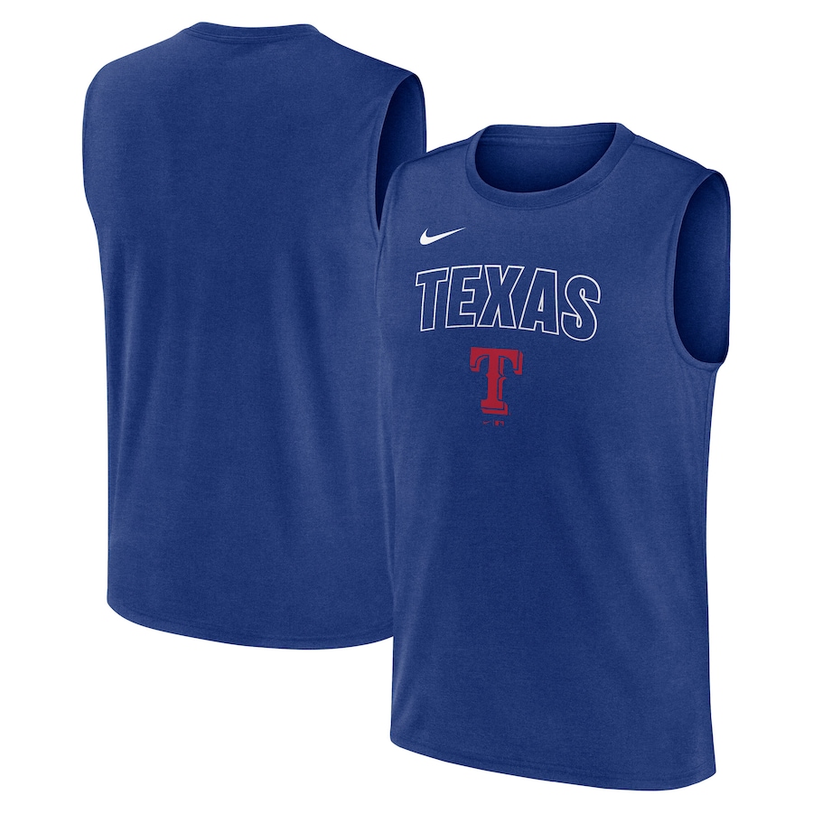 Men's Texas Rangers Nike Royal Knockout Performance Muscle Tank Top - Puhuasuan