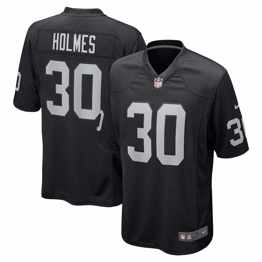 Men's Las Vegas Raiders Darnay Holmes Nike Black Team Game Jersey - Puhuasuan