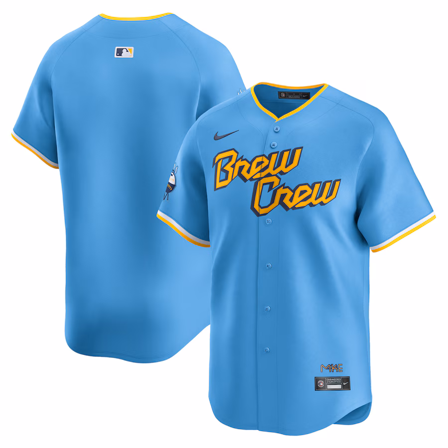 Men's Milwaukee Brewers  Nike Powder Blue City Connect Limited Jersey - Puhuasuan