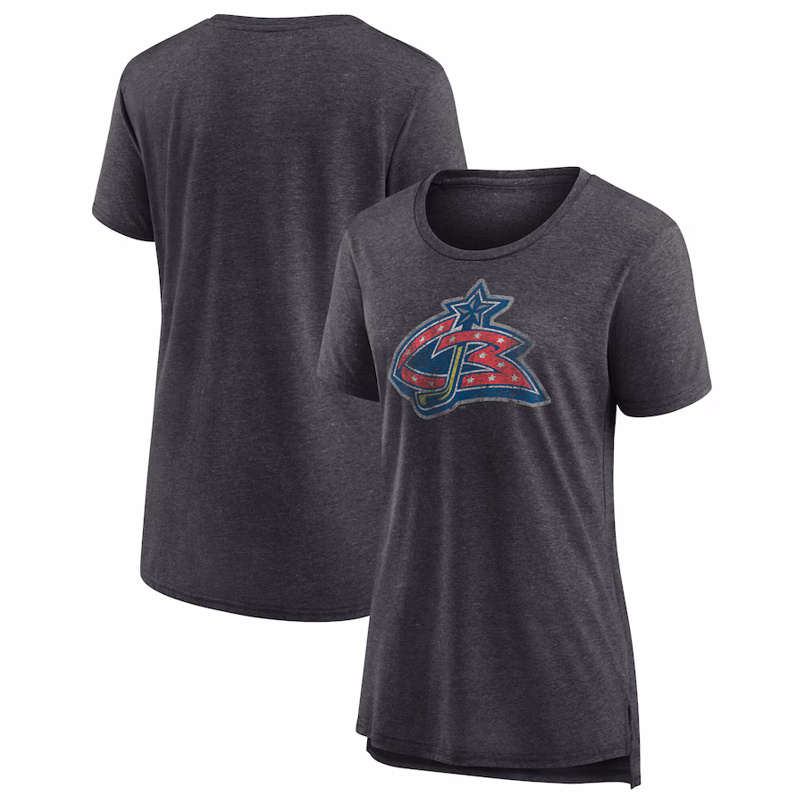 Women's Columbus Blue Jackets Fanatics Heather Charcoal Special Edition 2.0 Modern T-Shirt - Puhuasuan