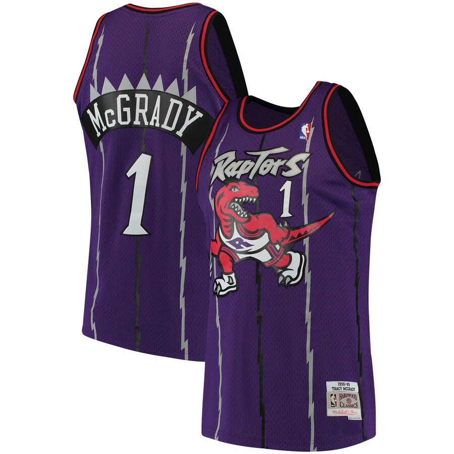 Men's Toronto Raptors Tracy McGrady Mitchell & Ness Purple Hardwood Classics Swingman Jersey - Puhuasuan