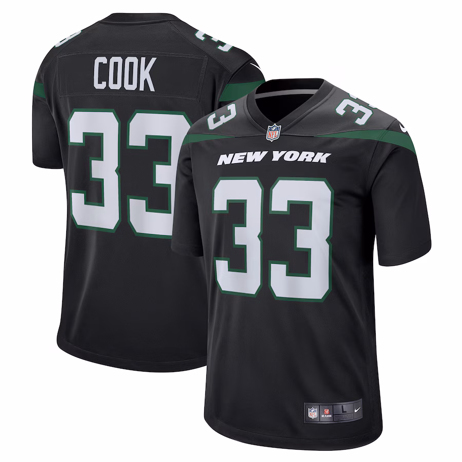 Men's New York Jets Dalvin Cook Nike Stealth Black Alternate Game Player Jersey - Puhuasuan