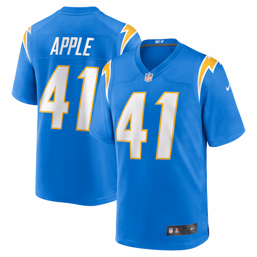 Men's Los Angeles Chargers Eli Apple Nike Powder Blue Team Game Jersey - Puhuasuan