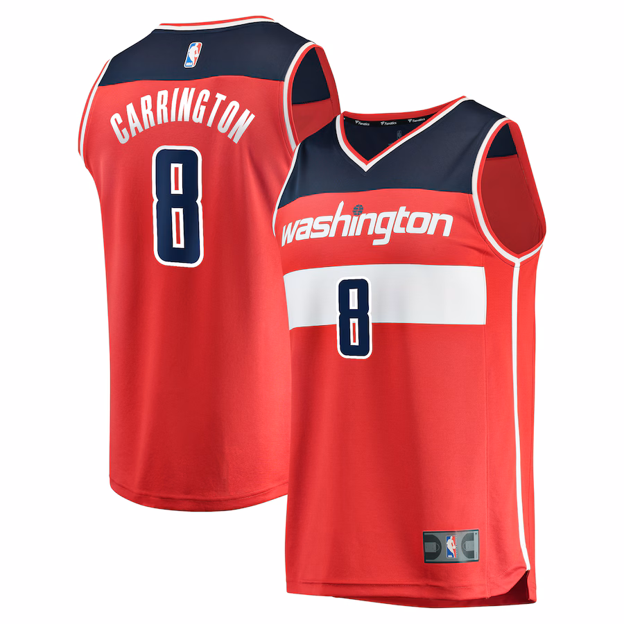 Men's Washington Wizards Carlton Carrington Fanatics Red Fast Break Replica Player Jersey - Icon Edition - Puhuasuan