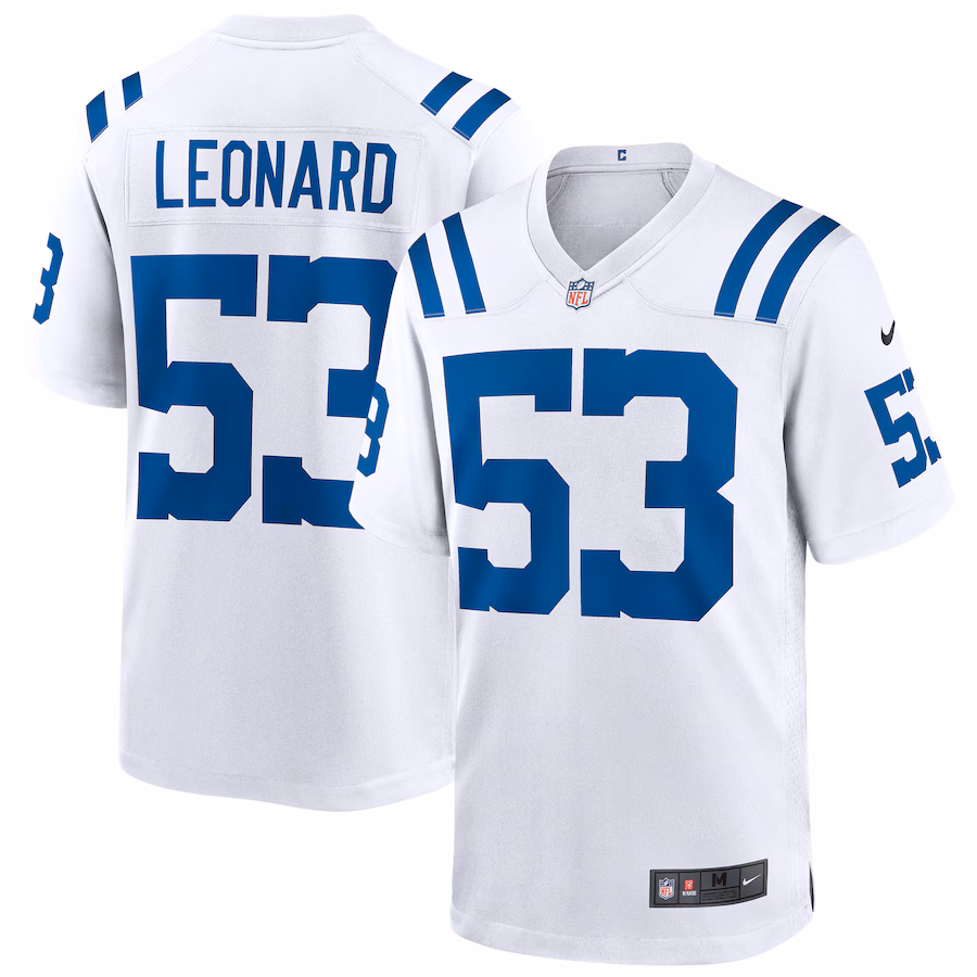 Men's Indianapolis Colts Shaquille Leonard Nike White Game Player Jersey - Puhuasuan