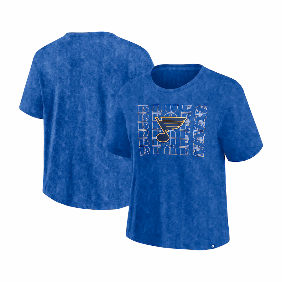 Women's St. Louis Blues Fanatics Blue Faded Wash T-Shirt - Puhuasuan