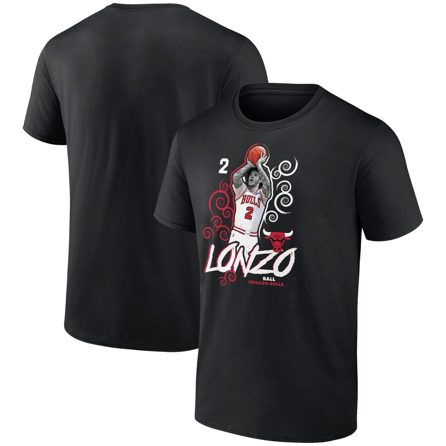 Men's Chicago Bulls Lonzo Ball Black Competitor T-Shirt - Puhuasuan