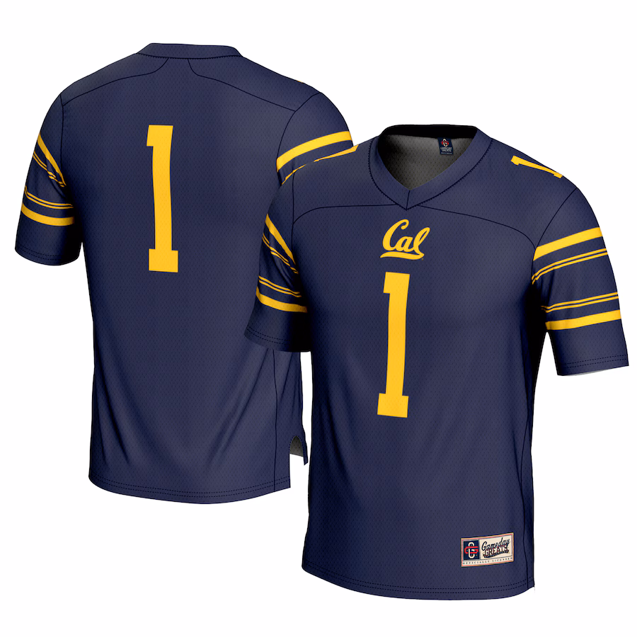 Men's GameDay Greats #1 Navy Cal Bears Football Jersey - Puhuasuan