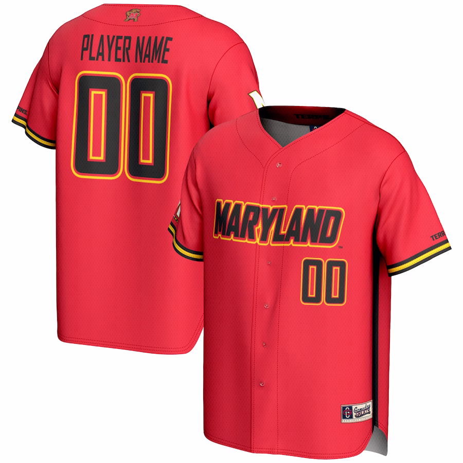 Maryland Terrapins GameDay Greats Youth NIL Pick-A-Player Lightweight Baseball Jersey - Red - Puhuasuan