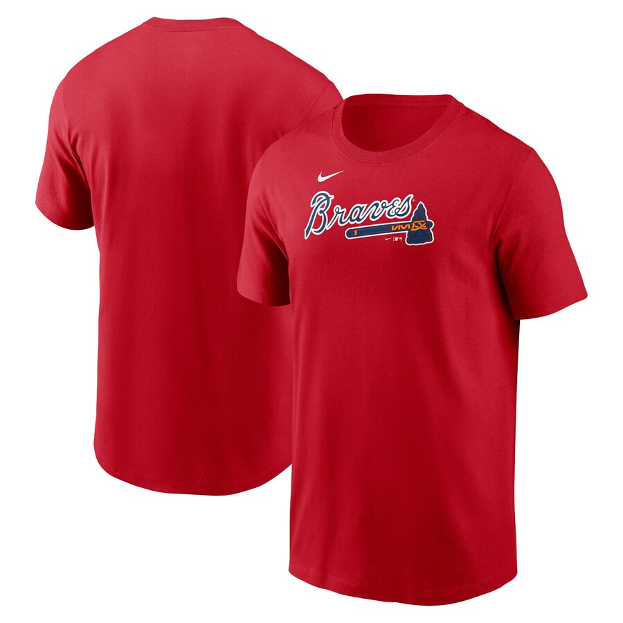 Men's Atlanta Braves Nike Red Fuse Wordmark T-Shirt - Puhuasuan