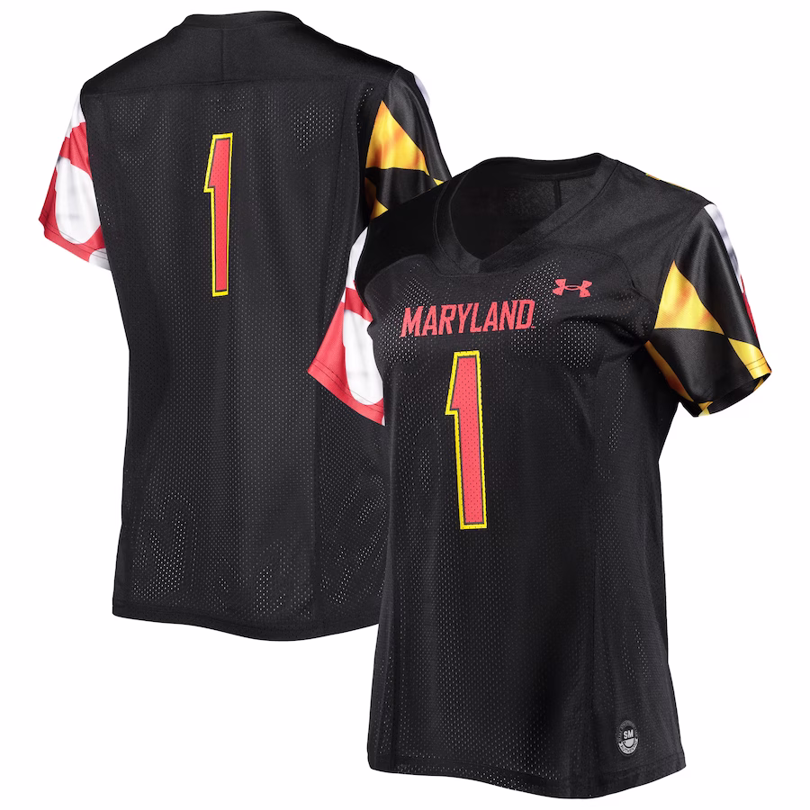 #1 Maryland Terrapins Under Armour Women's Replica Jersey - Black - Puhuasuan