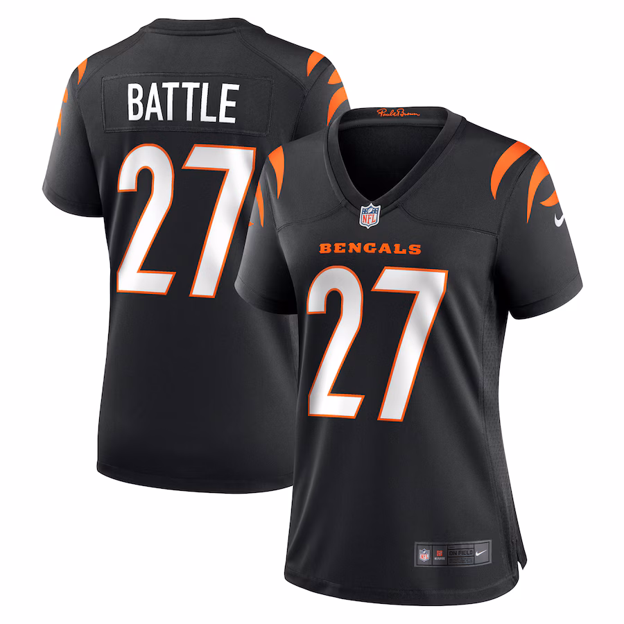 Women's Cincinnati Bengals Jordan Battle Nike  Black Team Game Jersey - Puhuasuan