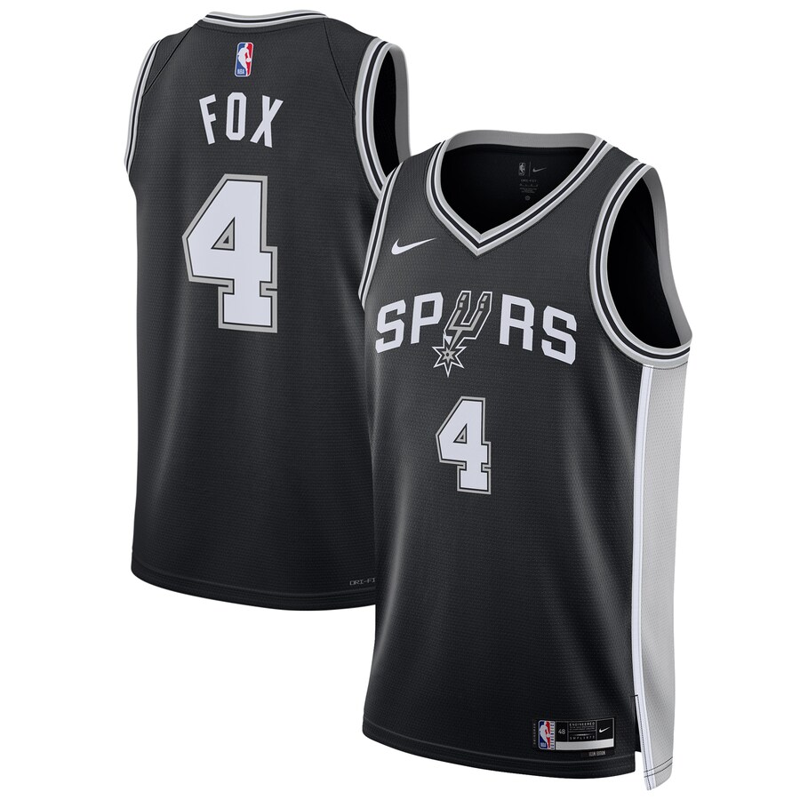 Unisex San Antonio Spurs De'Aaron Fox Nike Black Swingman Player Jersey - Icon Edition - Puhuasuan