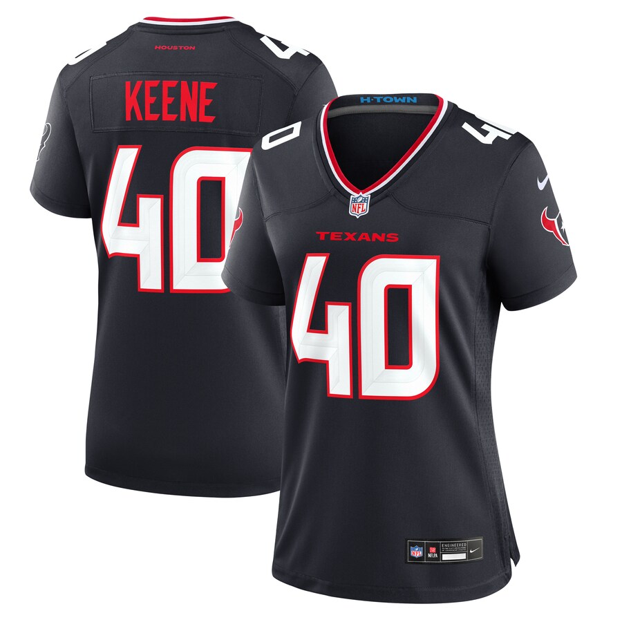 Women's Houston Texans Dalton Keene Nike Navy Team Game Jersey - Puhuasuan