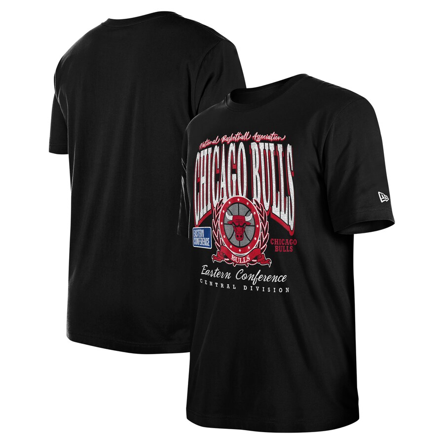 Unisex Chicago Bulls  New Era Black Oversized Essentials Boxy T-Shirt - Puhuasuan