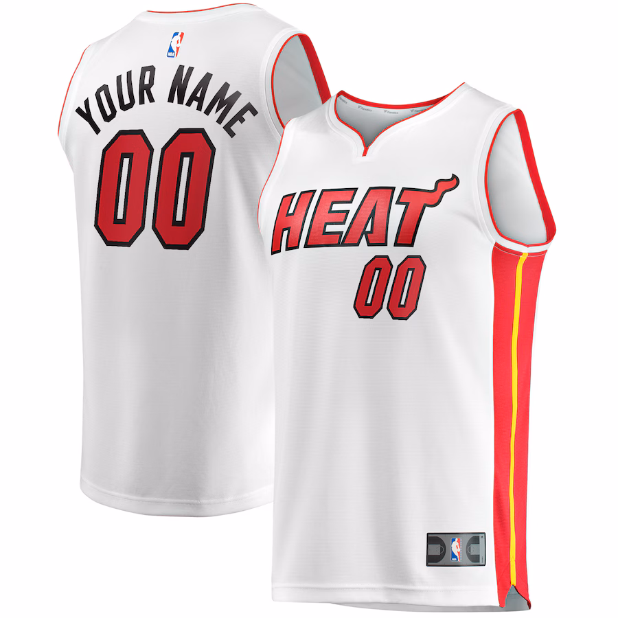 Youth Miami Heat Fanatics White Fast Break Custom Replica Jersey - Association Edition - Puhuasuan