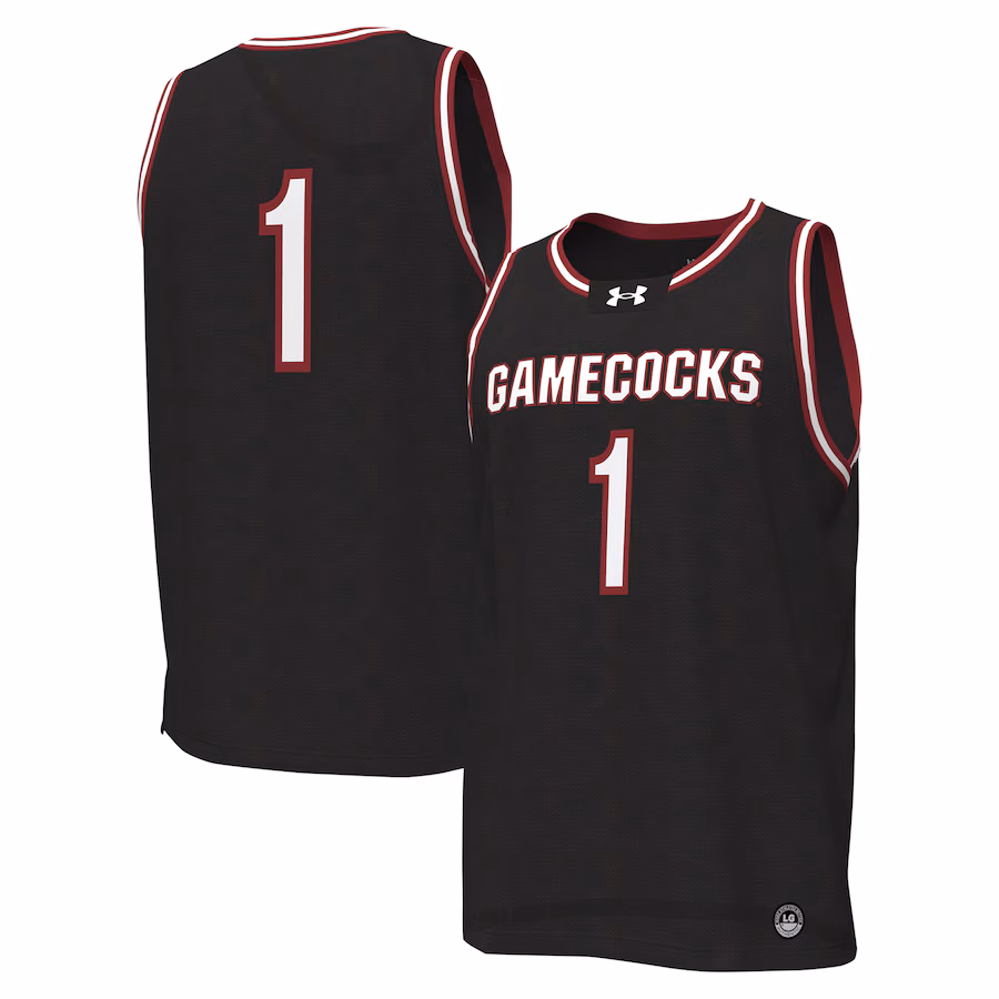 #1 South Carolina Gamecocks Under Armour Replica Basketball Jersey - Black - Puhuasuan