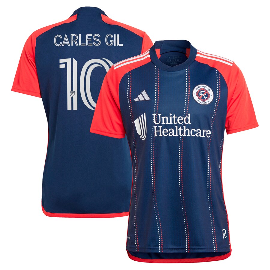 Men's New England Revolution Carles Gil adidas Navy 2024 Boston Tea Party Replica Player Jersey - Puhuasuan
