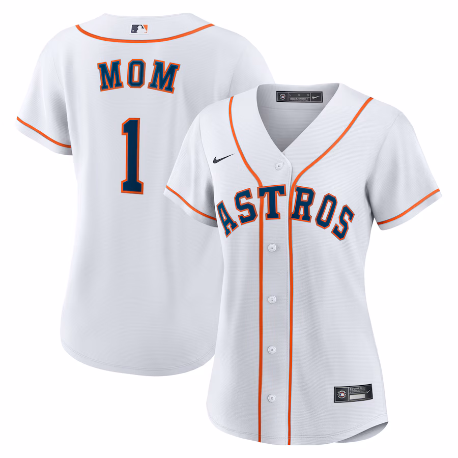 Women's Houston Astros Nike White #1 Mom Home Replica Jersey - Puhuasuan