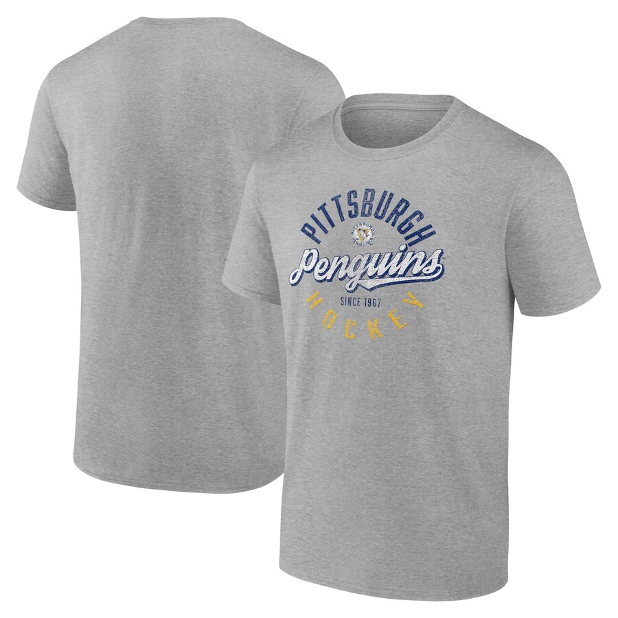 Men's Pittsburgh Penguins Fanatics Gray Emblem T-Shirt - Puhuasuan