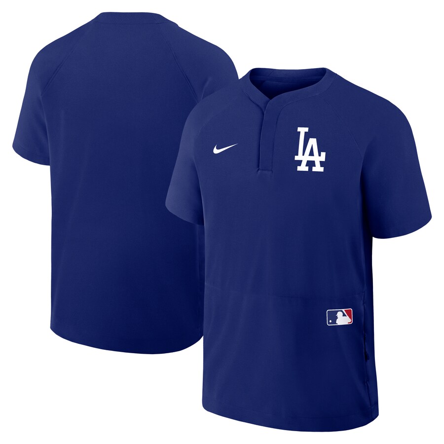 Men's Los Angeles Dodgers Nike Royal Authentic Collection Raglan Short Sleeve Windshirt - Puhuasuan