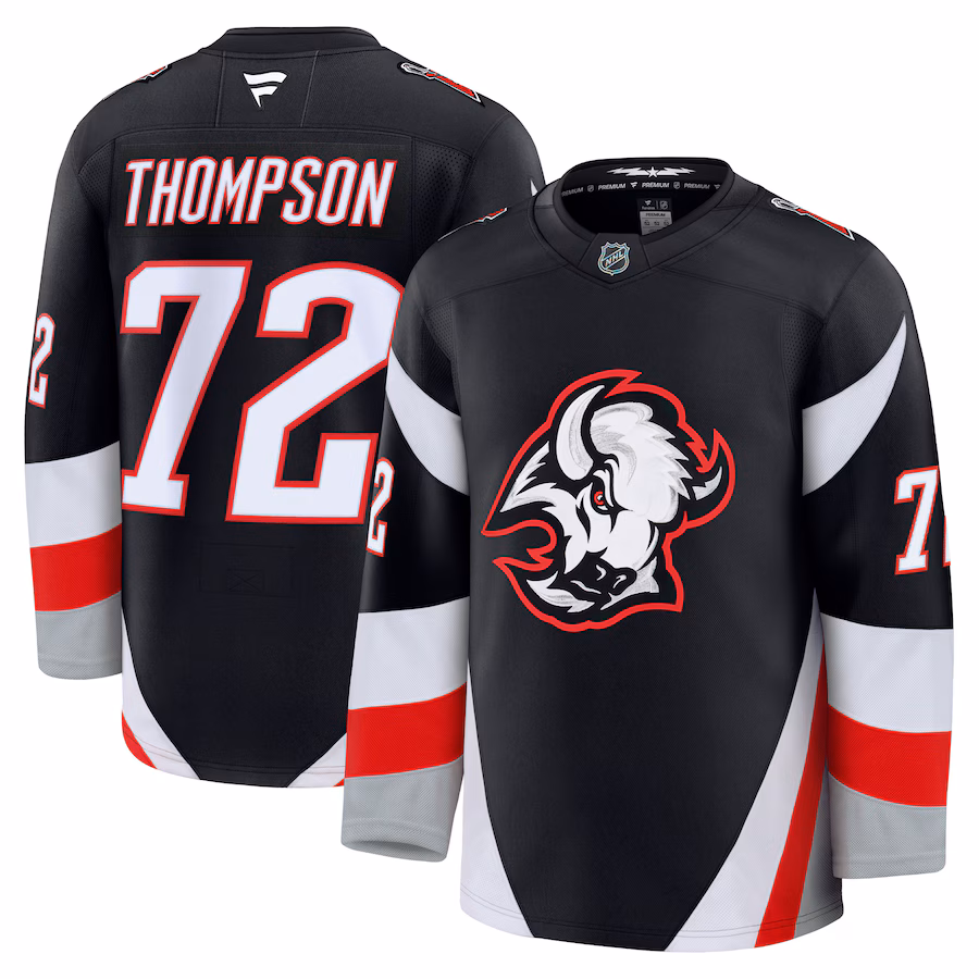 Men's Buffalo Sabres Tage Thompson Fanatics Black Alternate Premium Jersey - Puhuasuan