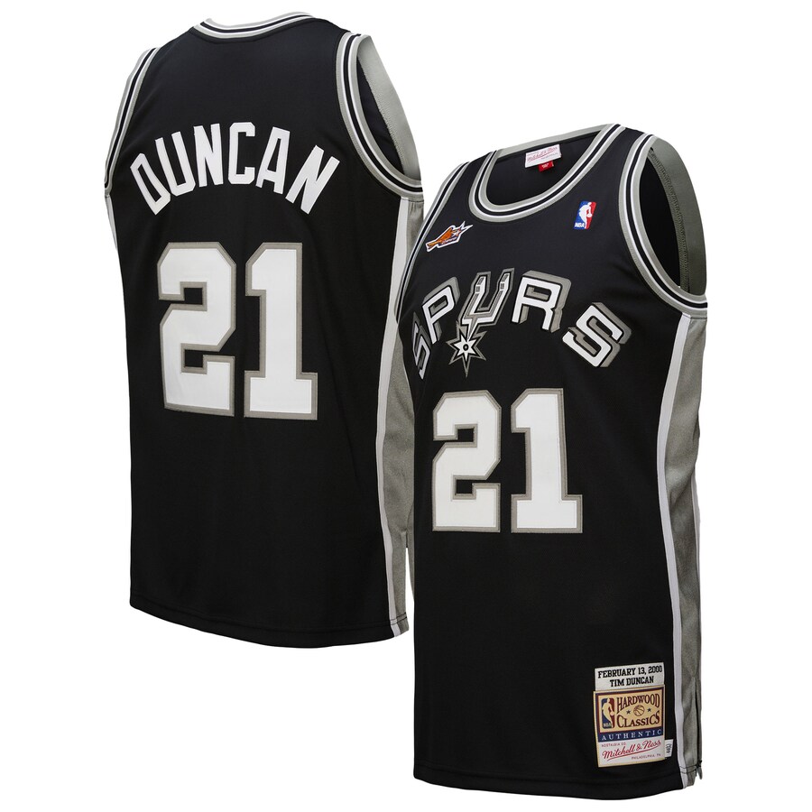 Men's San Antonio Spurs Tim Duncan Mitchell & Ness Black 2000 NBA All-Star Game Authentic Jersey - Puhuasuan