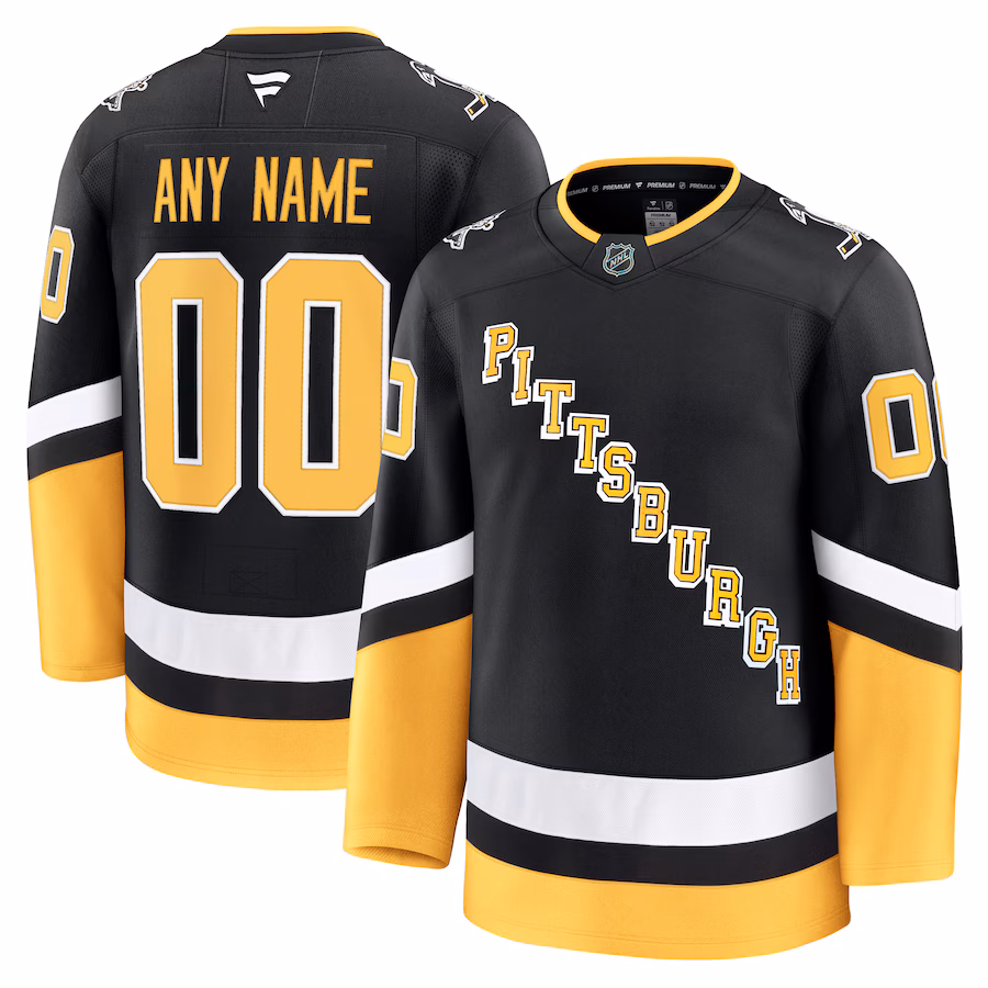 Men's Pittsburgh Penguins Fanatics Black Alternate Premium Custom Jersey - Puhuasuan