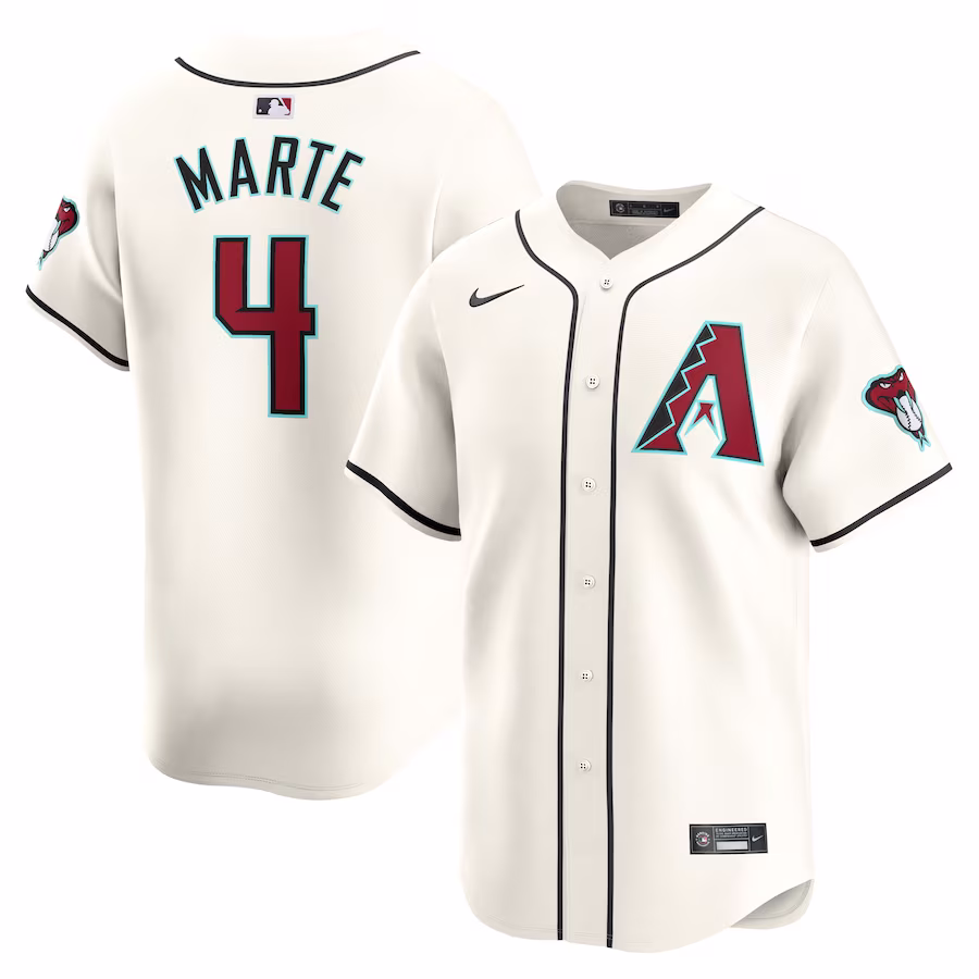 Men's Arizona Diamondbacks Ketel Marte Nike White Home Limited Player Jersey - Puhuasuan