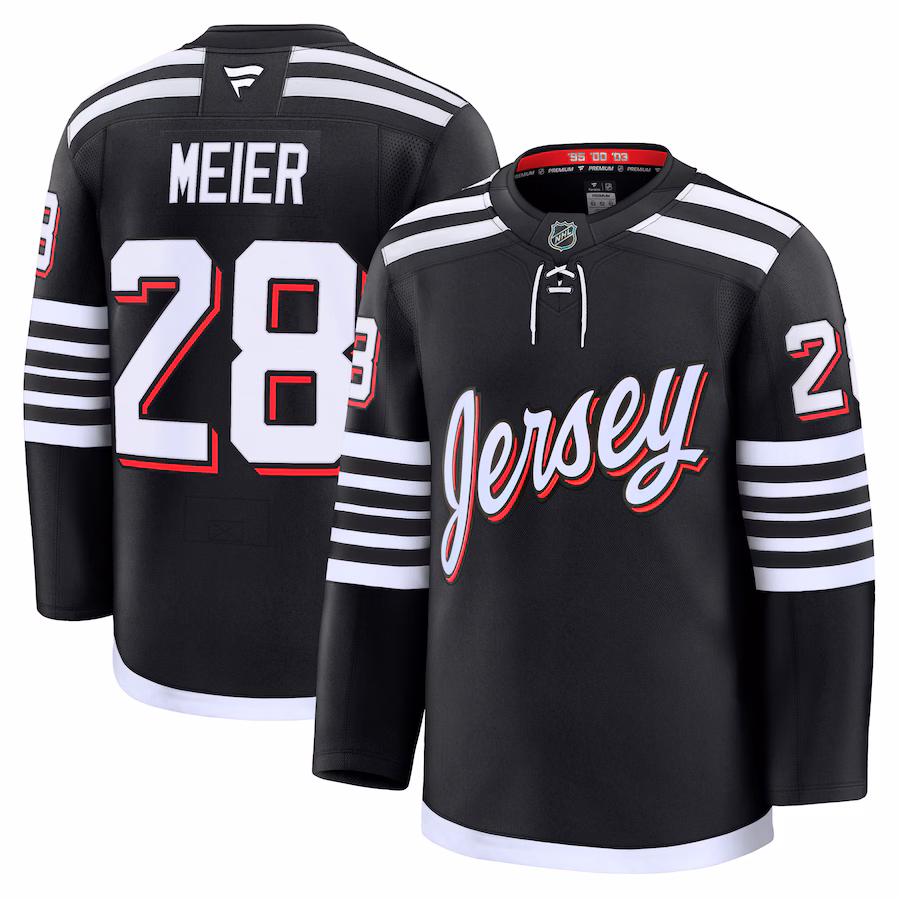 Men's New Jersey Devils Timo Meier Fanatics Black Alternate Premium Jersey - Puhuasuan