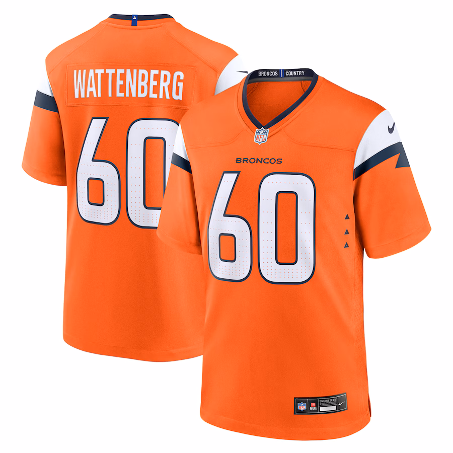 Men's Denver Broncos Luke Wattenberg Nike Orange Team Game Jersey - Puhuasuan
