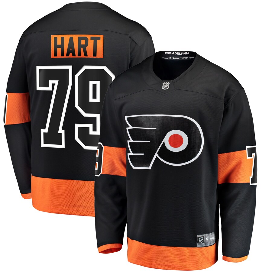 Men's Philadelphia Flyers Carter Hart Fanatics Branded Black Alternate Premier Breakaway Player Jersey - Puhuasuan