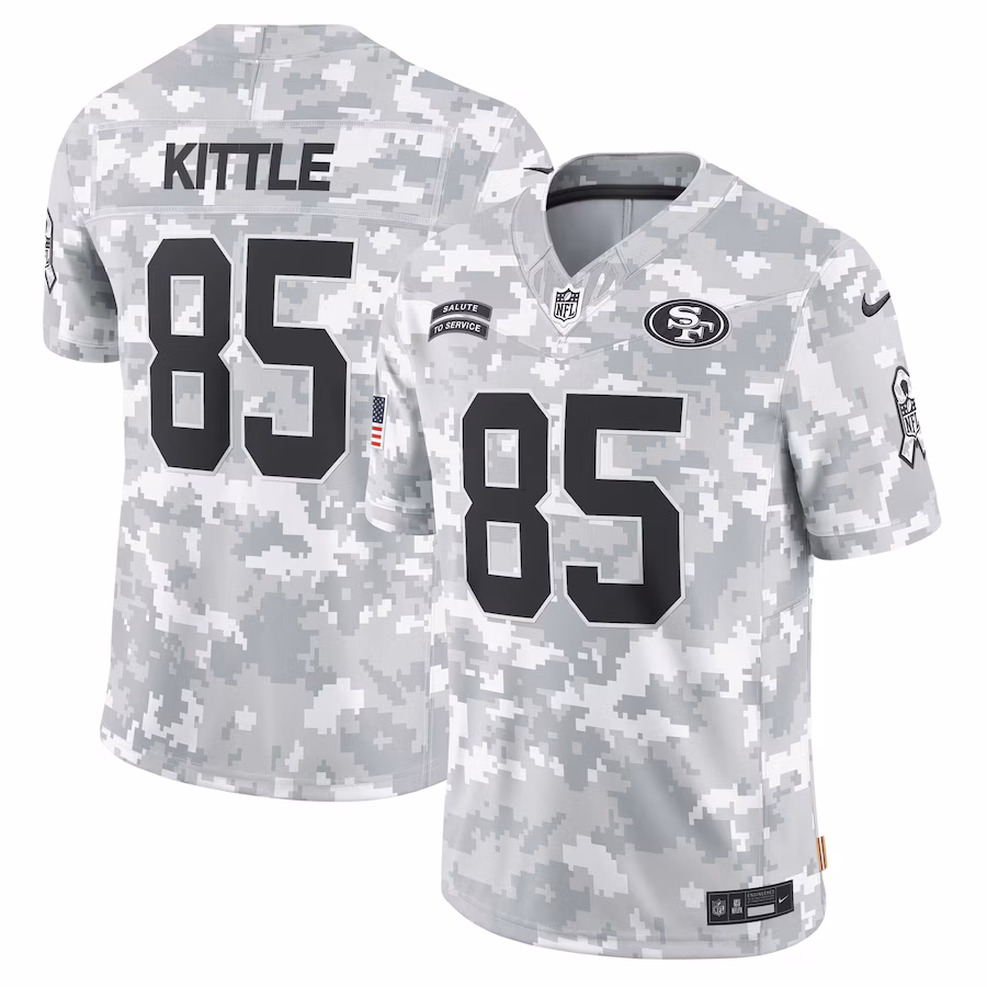 Men's San Francisco 49ers George Kittle Nike Arctic Camo 2024 Salute to Service Limited Jersey - Puhuasuan