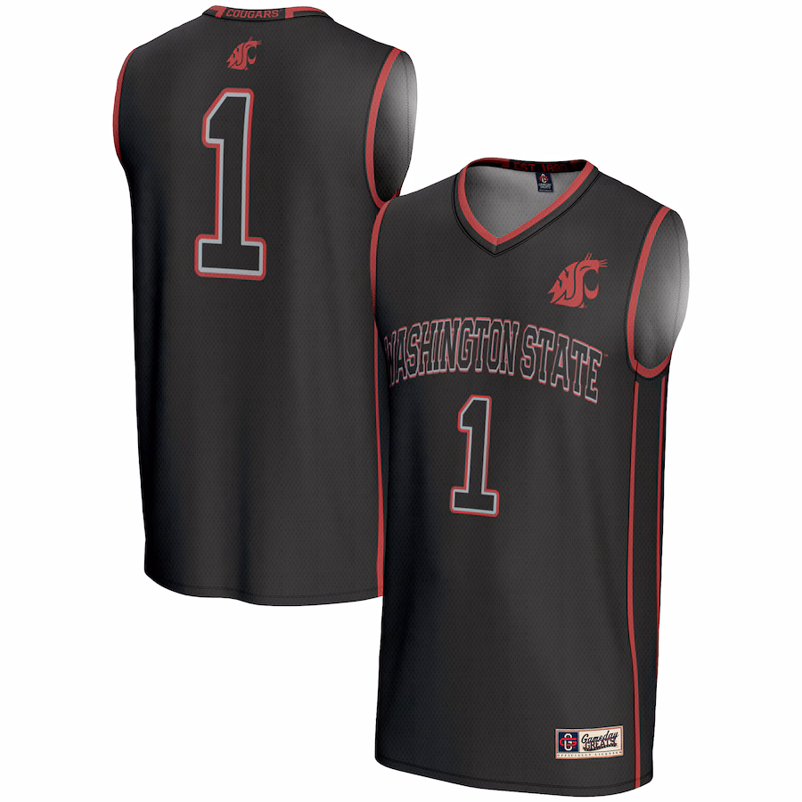 Male GameDay Greats #1  Black Washington State Cougars  Lightweight Basketball Jersey - Puhuasuan