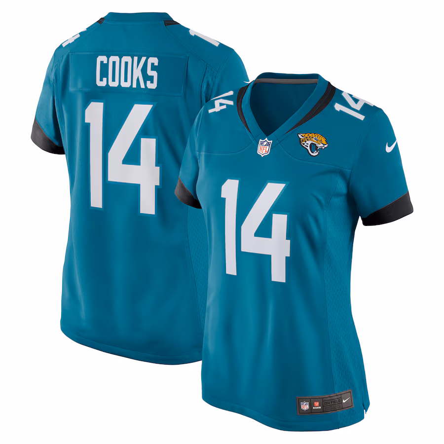 Women's Jacksonville Jaguars Elijah Cooks Nike  Teal Team Game Jersey - Puhuasuan