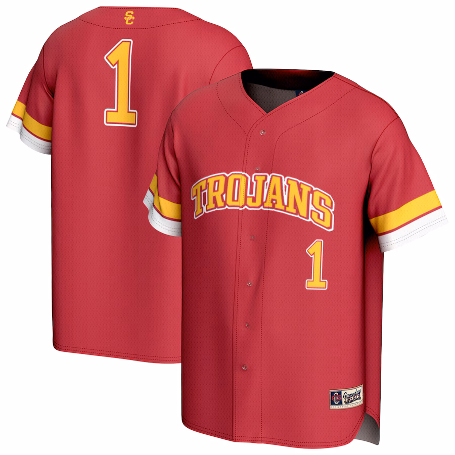 Youth GameDay Greats Cardinal USC Trojans Collegiate Baseball Fashion Jersey - Puhuasuan