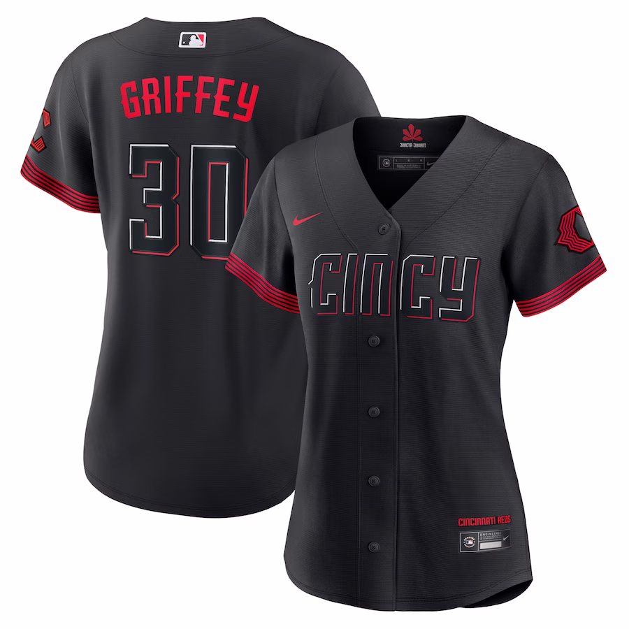 Women's Cincinnati Reds Ken Griffey Jr. Nike Black City Connect Replica Player Jersey - Puhuasuan
